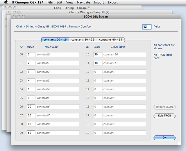 BCON 4097 edit window
